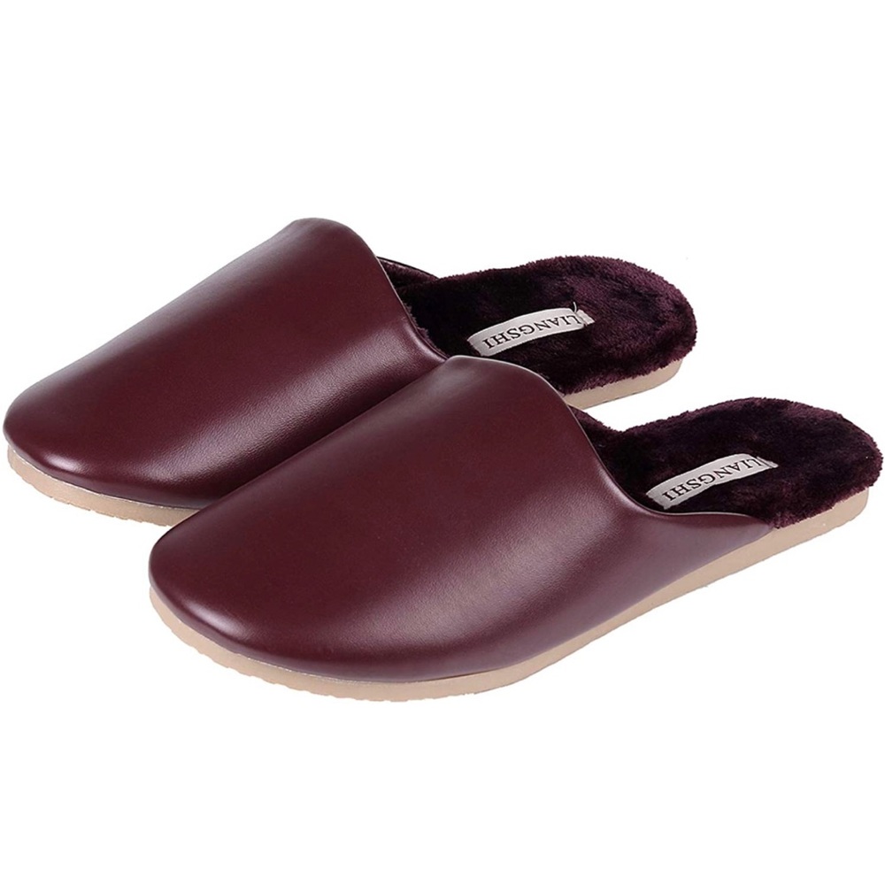 Women's Faux Leather Slippers NWOT